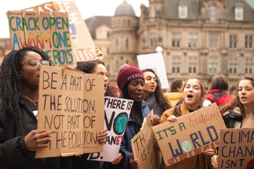 Youth protesting lack of action on climate change